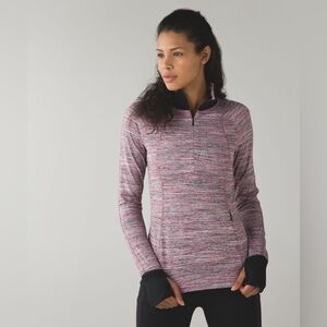 Lululemon Runderful 1/2 Zip Space Dye Camo Berry Rumble Multi / Black size 4